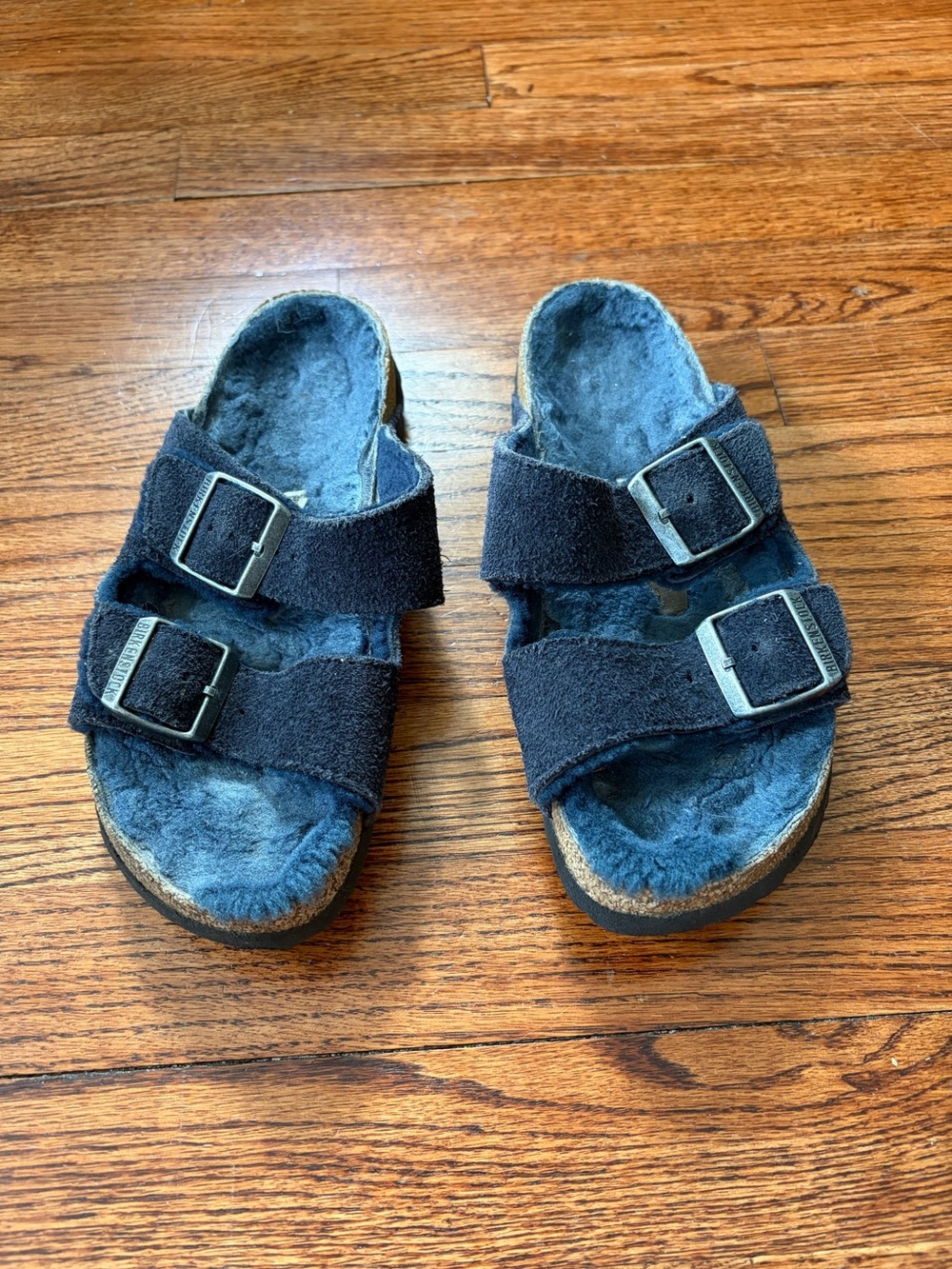 Birkenstock Arizona Shearling Navy Blue Women’s Size 38